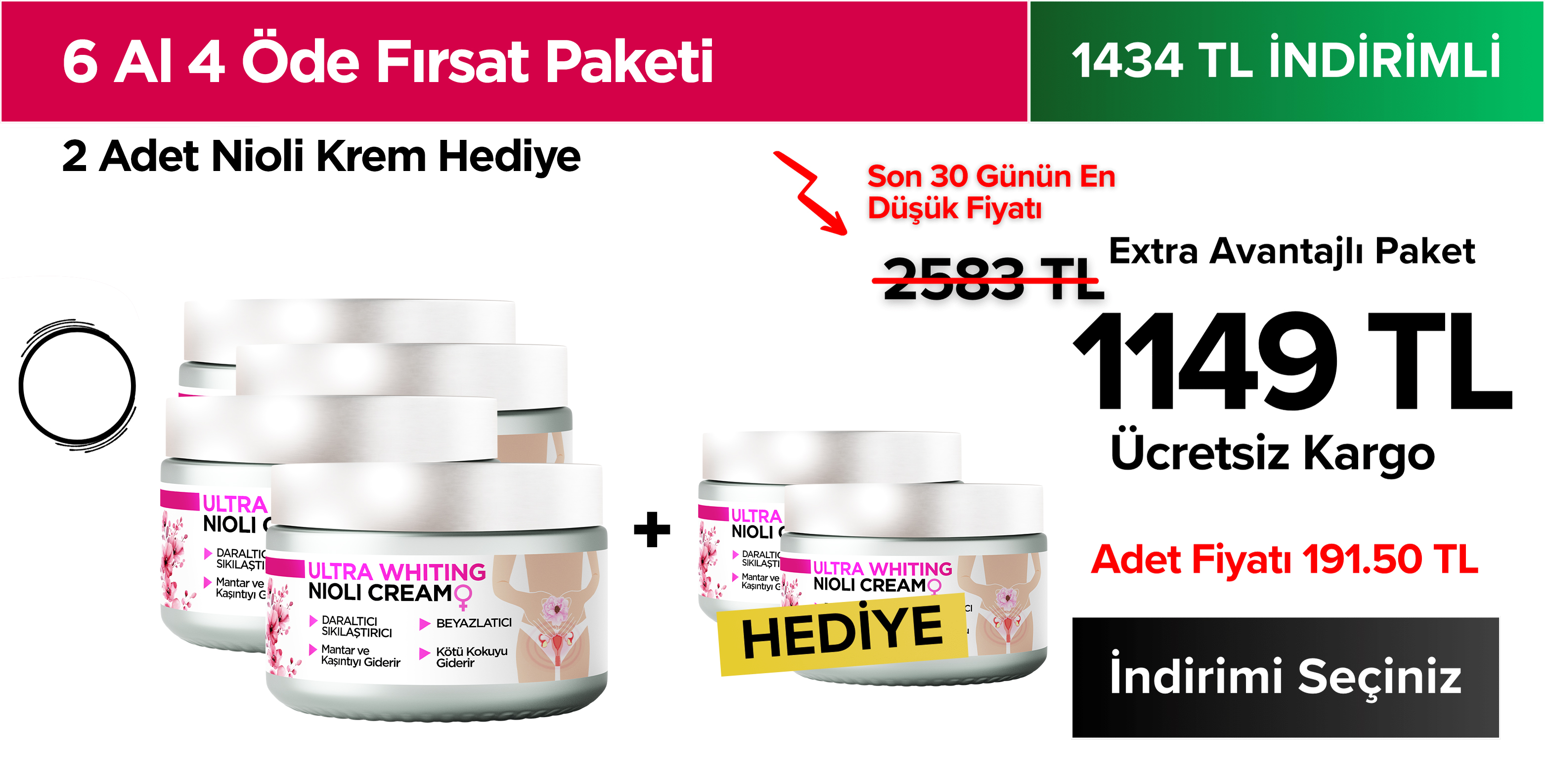 6 Adet Ultra Whiting Nioli Krem